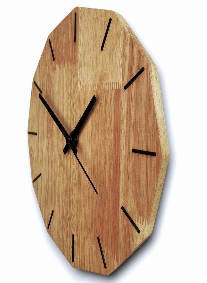 Space WeDecor (Edge Time Wall Clock | Minimalist & Geometric Design | 12-Sided Dodecagon Shape | 11-Inch Premium Rubberwood | Silent Sweep Movement - Image 5